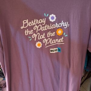 Purple Graphic T-Shirt with Slogan